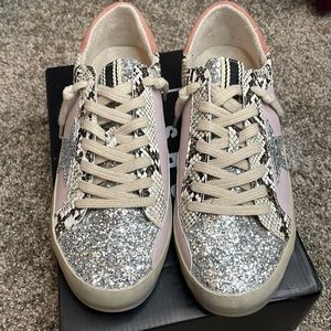 Shushop Lilac & Silver Sneakers, Size 8, New